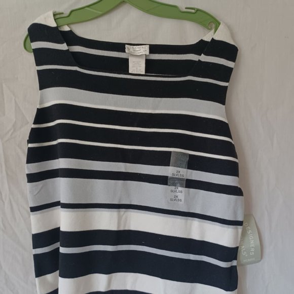 Vintage Designer Originals Women's Color Blue Pearl Cardigan with Tank Top - Picture 5 of 7